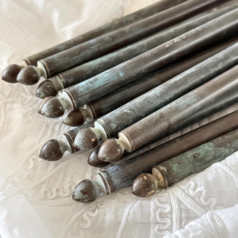 Set of 12 French Antique Bronze Café Rods, Pot Racks, Picture Rails ...