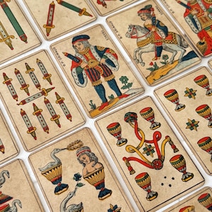 Juego de cartas Aluette/La Vache francés de la década de 1890, cartas del Tarot