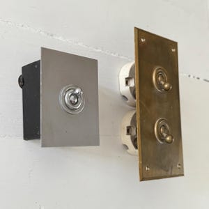 Vintage Brass / Chrome Toggle Switch, Atelier, Period Home, Industrial