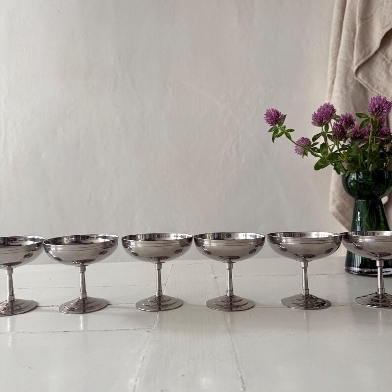 Lot de 6 coupes à glace Létang Rémy en inox argenté - Arts de la table