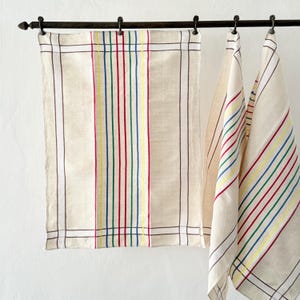 Set of 3 French Vintage Torchons / Dish Towels / Tea Towels