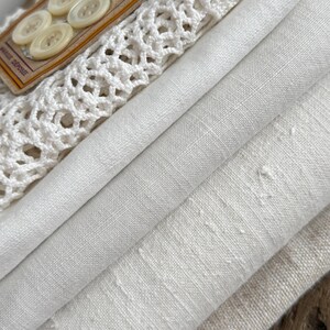 Antique French Linen and Hemp, Hand-dyed in Natural Antique French Linen and Hemp, Hand-dyed in Natural