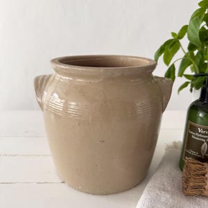 XL 5L fransk antik glaserad lerkruka, confiterad gryta