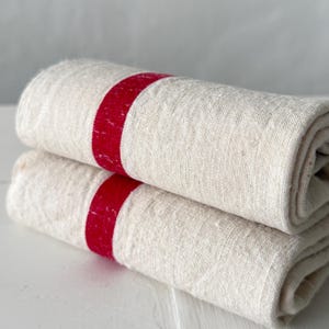 Pair French Antique Torchons / Dish Towels / Tea Towels