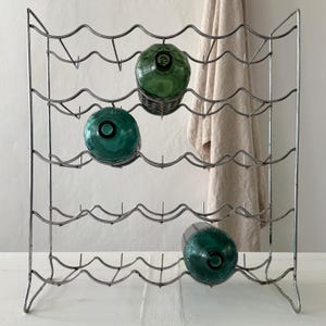 25 Bottle French Vintage Chrome Wine Rack
