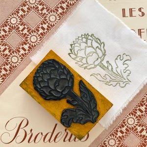 Large Artichoke French Vintage School Stamp, Embroidery, Printing