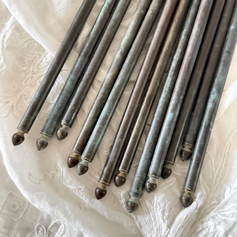 Set of 12 French Antique Bronze Café Rods, Pot Racks, Picture Rails ...