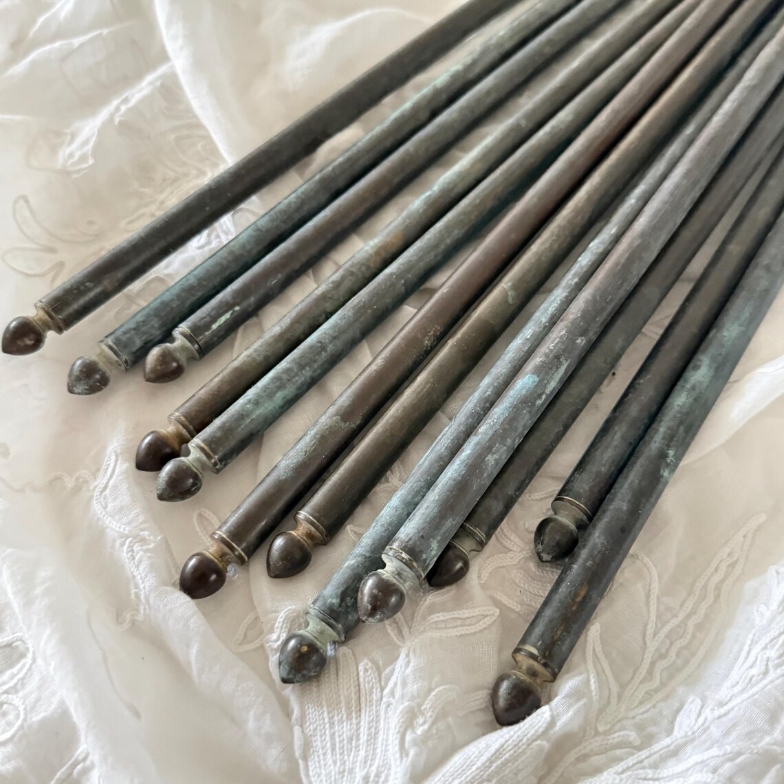 Set of 12 French Antique Bronze Café Rods, Pot Racks, Picture Rails ...