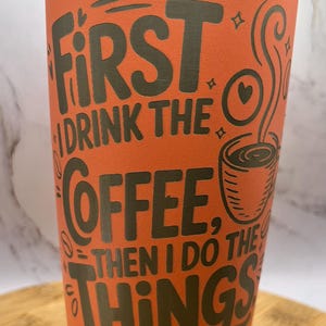 Coffee Design Laser Engraved Tumbler