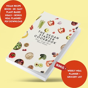 Vegan Recipe Book: 20+ Plant-Based Meals, Meal Planner (PDF Download)