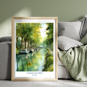 Canal du Midi Travel Poster: South France River Landscape Art