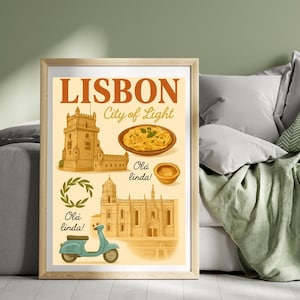 Lisbon Portugal Poster, Lisbon Travel Poster, Portugal Poster, Portuguese Culture Poster, Lisboa Poster, Art Illustration Print