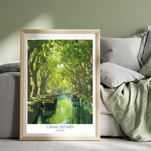 Canal du Midi Travel Poster: South France River Landscape Art