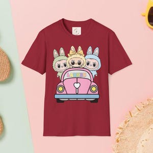 Labubu Colour Shirt, Cute labubu tshirt, Triple Labubu tee, Labubu monster, Car Labubu Shirt, Labubu lover Gift, Labubu Tee, Labubu Friends