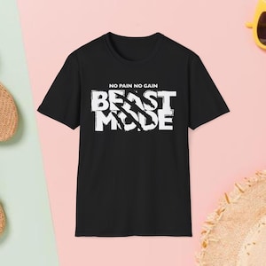 Beast Mode T-Shirt, Gym Shirt, Fitness Workout Clothes,  Motivational Gift, Bodybuilding Apparel, Gift for Fitness Lovers, Weight Lifting