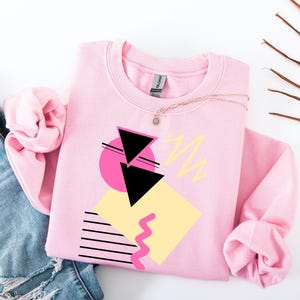 Memphis Design Pop Art Sweatshirt - 80-90-talsnostalgi - Gulrosa träningskläder