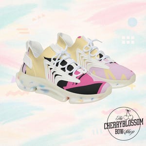 80s Memphis Design Colorful Pattern Sneakers | Pink Yellow Streetwear Retro Summer