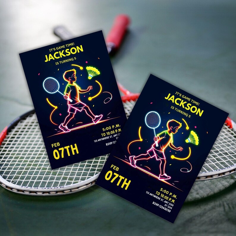 Badminton Birthday Invitation: Editable Sports Party Invite (digital ...
