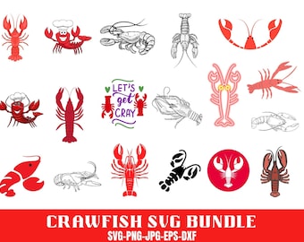 Crawfish Season SVG PNG Bundle, Cajun Seafood Clip Art