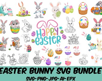 Easter Bunny Face SVG, Split Monogram Name Frame, Easter Bunny Silhouette SVG, Rabbit outline svg, Bunny svg, Rabbit svg, Bunny Face SVG