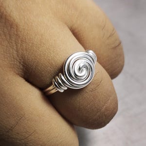 Spiral Ring, 925 Sterling Silver, Handmade Minimalist Jewelry, Swirl Ring for Women, Easter & Mother's Day Jewelry, Unique Gift for Her