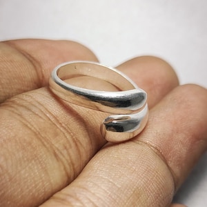 Sterling Silver Spiral Ring, Round Ring, Adjustable Handmade Minimalist Ring, Swirl Ring For Women, Birthday Gift, Gift For Her