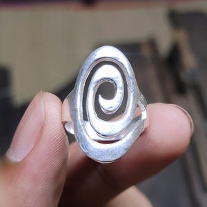 925 Sterling Silver Spiral Ring, Swirl Ring for Women, Minimalist Handmade Silver Jewelry, Boho Circle Ring, Unique Gift For Her