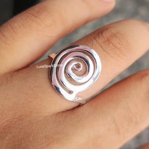 925 Sterling Silver Spiral Ring, Handmade Minimalist Jewelry, Swirl Ring for Women, Easter & Mother's Day Jewelry, Unique Gift for Her