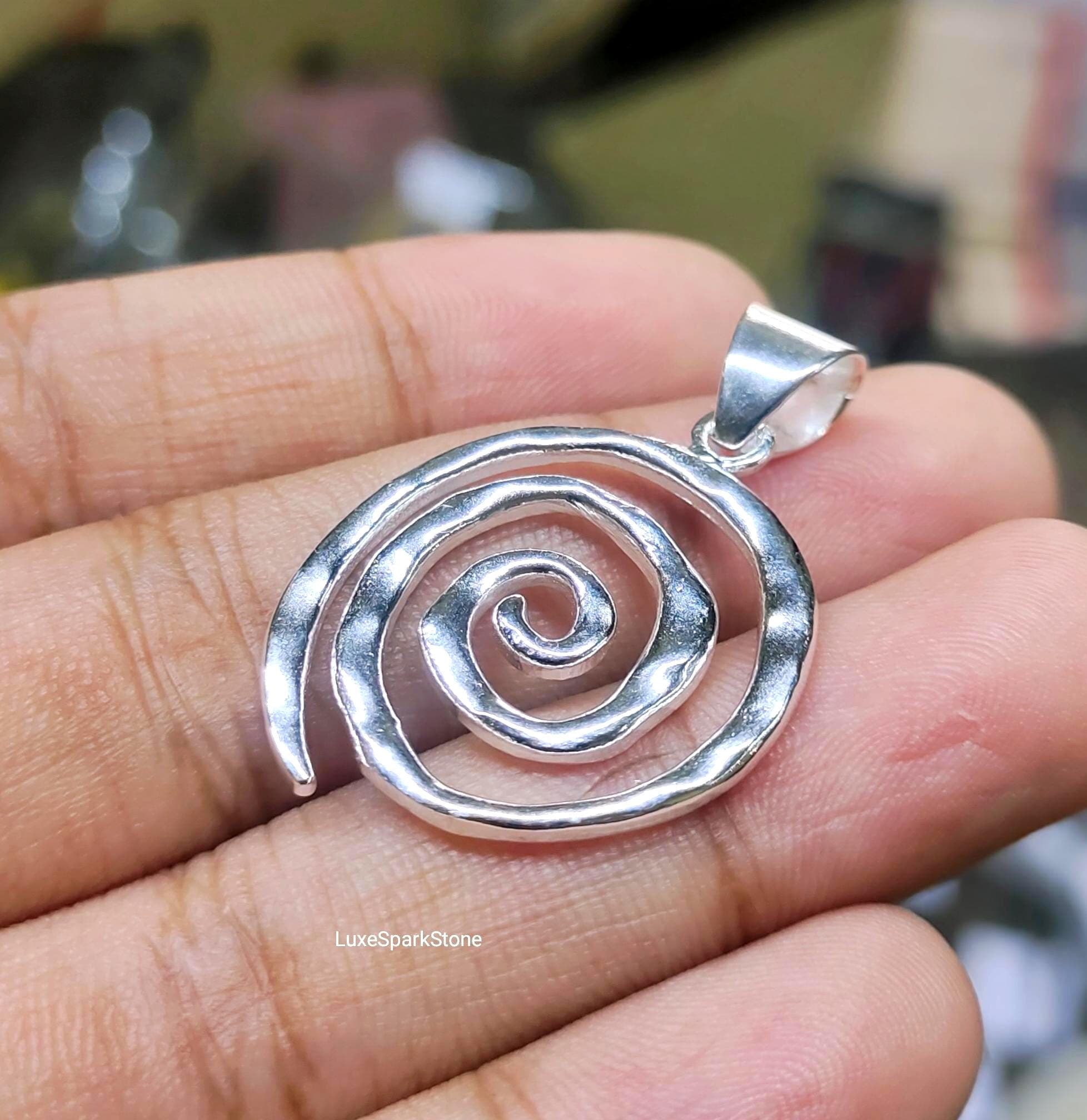 Vintage Sterling Swirl Necklace - Etsy
