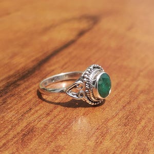 Natural Emerald Ring 925 Sterling Silver Ring, Stackable Birthstone Ring, Everyday Delicate Birthstone Jewelry, Unique Gift For Her