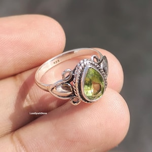 925 Sterling Silver Natural Peridot Gemstone Ring, Dainty Ring, Designer Ring, Engagement Ring, Women Ring, Christmas Gift For Her