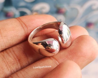 Band Ring, 925 Sterling Silver, Boho Thumb Ring, Minimalist Handmade RIng, Adjustable Open Band Silver Ring, Modern Ring, Unique Gift