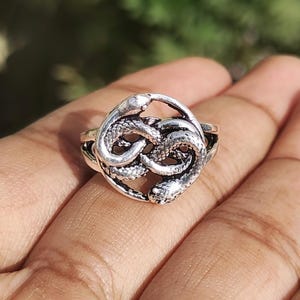 Silver Snake Ring, 925 Sterling Silver Snake Ring, Snake Jewelry, Handmade Ring, Silver Ring, Serpent Ring, Boho Jewelry, Gift for Her