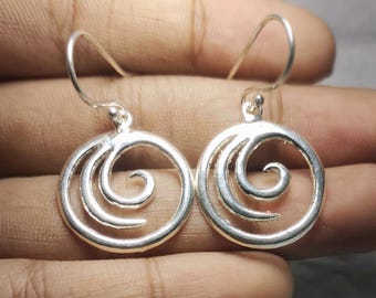 Spiral Earrings, Silver Earrings, Silver Hoop Earrings, Sterling Silver Earrings, Swirl Earrings, Punk Earrings, Gothic Earrings Jewelry