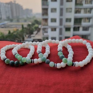 Natural Gemstone Beads Bracelet, Handmade Men Women Stretchy Bracelet, Genuine Gemstone Round Beaded Healing