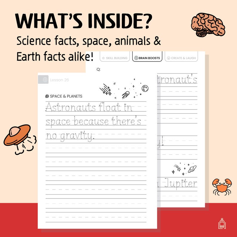 Fun Science Fact Writing Practice Handwriting Practice Workbook for Kids | Science Facts & Jokes (digital ...