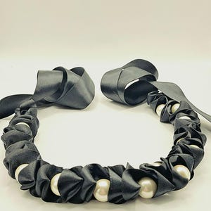 Lanvin/Big heart&pearl ribbon necklace（Lanvin Pearl Jewelry