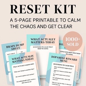 Reset Kit for Mental Clarity – ADHD Printable Bundle to Refocus Fast & Beat Overwhelm