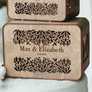 Personalized Rustic Wedding Card Box: Boho Wooden Keepsake