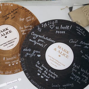 Personalized Music Lover Wedding Guest Book Idea, Custom Record Cover Vinyl Record Guestbook Alternative Wedding Engagement Gift Reception