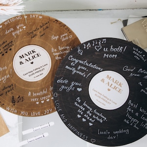 Personalized Music Lover Wedding Guest Book Idea, Custom Record Cover Vinyl Record Guestbook Alternative Wedding Decor Engagement Reception