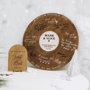 Wedding Guest Book Alternative Vinyl Record Imitation, Boho Wedding Sign, Custom Rustic Wedding Ceremony Wall Decor Ideas, Personalized Sign