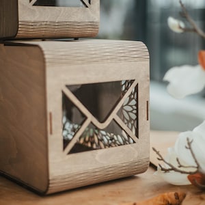 Wood Wedding Money Box | Recipe Card Box | Box for Gift Envelopes | Table Decor for Rustic Wedding Centerpieces | Wedding Gift Card Holder