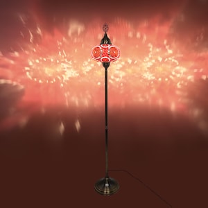 Handcrafted Turkish Mosaic Floor Lamp: Colorful  Lampshade Decoration