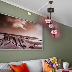 Handcrafted Turkish Mosaic Ceiling Chandelier - Unique Lighting Fixture
