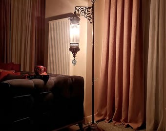 Türkische Zylinderglas Stehlampe: Transparente Glas Innenbeleuchtung im marokkanischen Stil