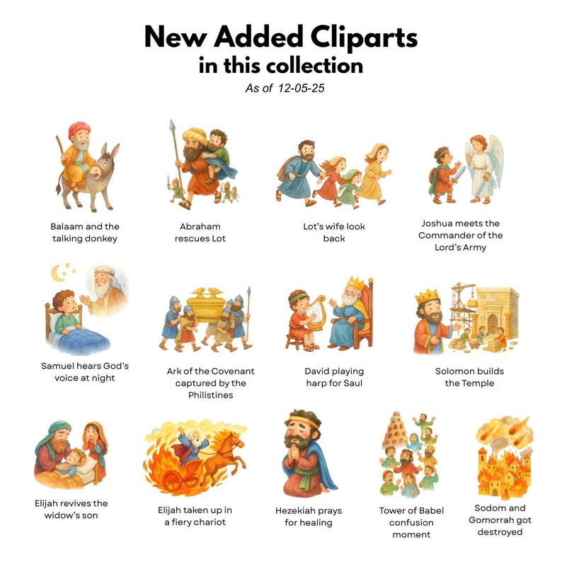 Old Testament Watercolor Clipart: Biblical Characters PNG image 3