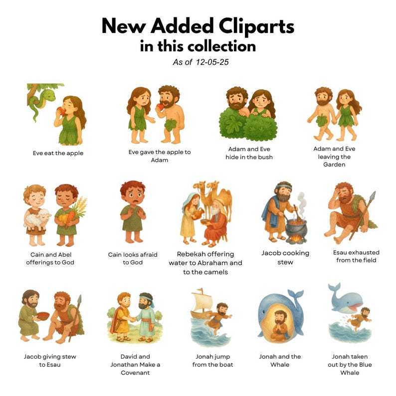 Old Testament Watercolor Clipart: Biblical Characters PNG image 2