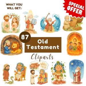 Clipart aquarelle de l'Ancien Testament : personnages bibliques PNG