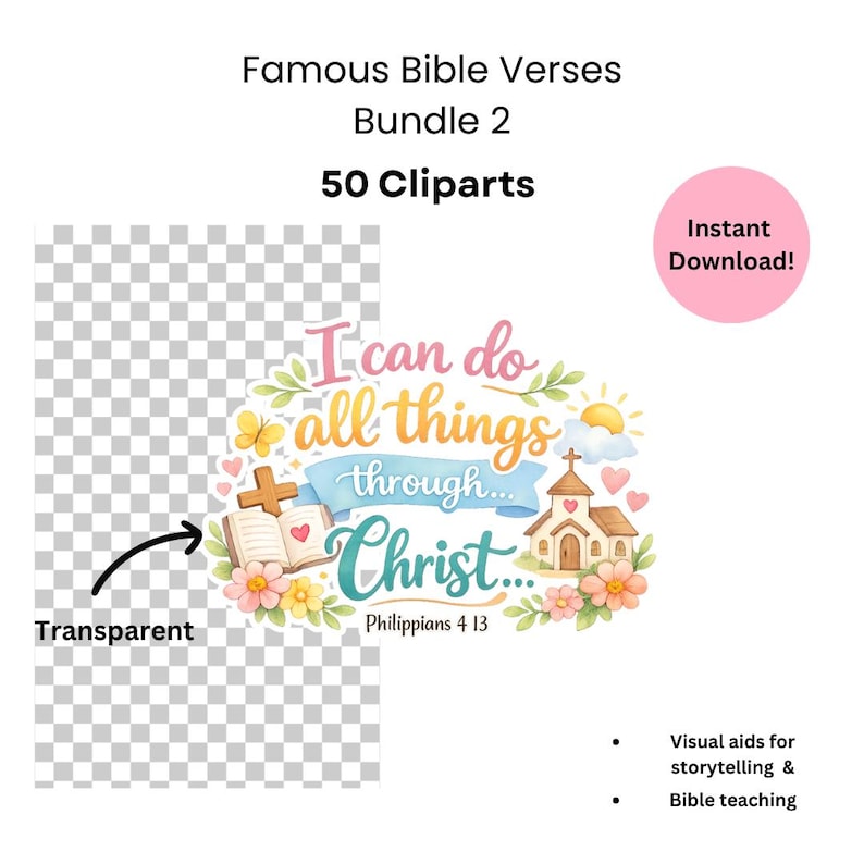 Pink Bible Verses Clipart Bundle – Watercolor Scripture PNG (digital ...